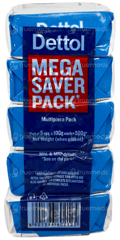 Dettol Icy Cool 3X Menthol + 100Gm Pack Of 5 Soap Dettol Icy Cool 3X Menthol + 100Gm Pack Of 5 Soap