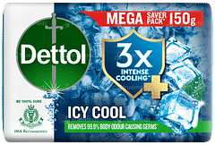 Dettol Icy Cool 3x Intense Cooling + Soap 150gm Dettol Icy Cool 3x Intense Cooling + Soap 150gm