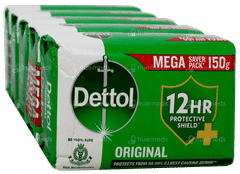 Dettol Original 12hr Protective Shield + 150gm Pack Of 5 Soaps