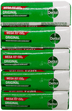 Dettol Original 12hr Protective Shield + 150gm Pack Of 5 Soaps
