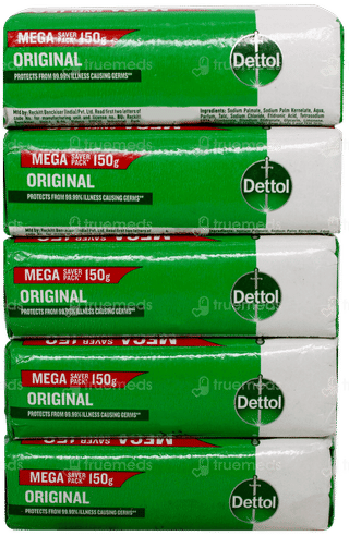 Dettol Original 12hr Protective Shield + 150gm Pack Of 5 Soaps