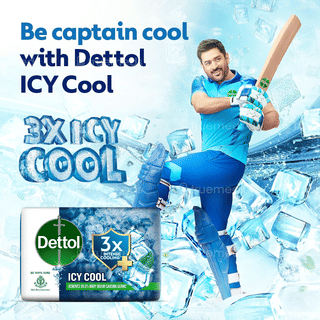Dettol Icy Cool 3X Intense Cooling + 100Gm Pack Of 4 Soaps
