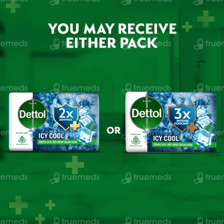 Dettol Icy Cool 3X Intense Cooling + 100Gm Pack Of 4 Soaps
