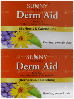 Sunny Herbals Derm Aid 75gm Pack Of 3 Soap With Aloevera Calendula Cream 20gm Free