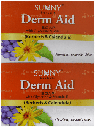 Sunny Herbals Derm Aid 75gm Pack Of 3 Soap With Aloevera Calendula Cream 20gm Free