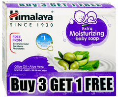 Himalaya Extra Moisturizing Baby Soap 75Gm Buy 3 Get 1 Free