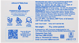 Johnsons Baby New & Improved Soap 75Gm