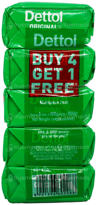 Dettol Original 12Hr Protective Shield + 100Gm Soap Buy 4 Get 1 Free