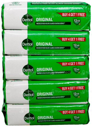 Dettol Original 12Hr Protective Shield + 100Gm Soap Buy 4 Get 1 Free