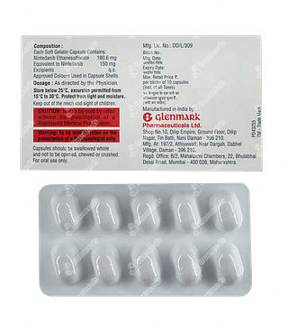 Nindanib 150 MG Soft Gelatin Capsule 10