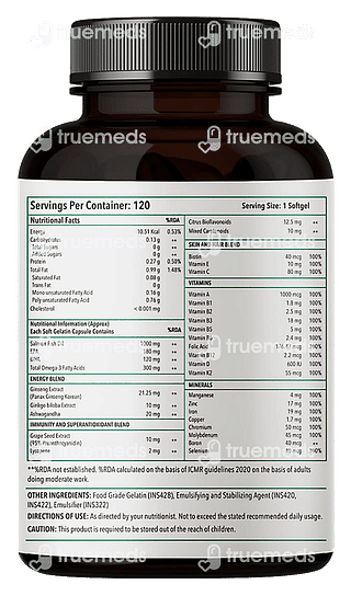 Zingavita Omega 3 + Multivitamins Soft Gelatin Capsule 120