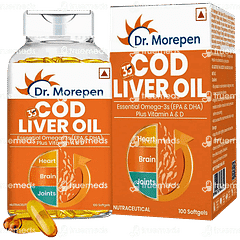 Dr Morepen Cod Liver Oil With Omega 3 Vitamin A And D  Softgel Capsule 100