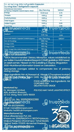 Dr Morepen Omega 3 Fish Oil Triple Strength 1250mg Capsule 60