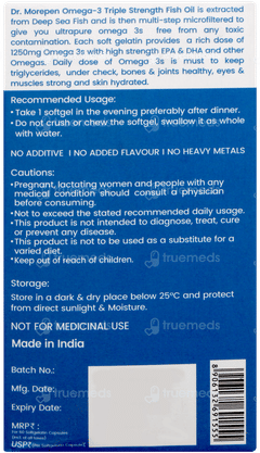 Dr Morepen Omega 3 Fish Oil Triple Strength 1250mg Capsule 60