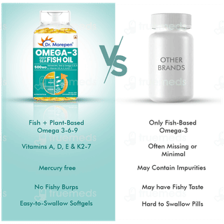 Dr Morepen Omega 3 Deep Sea Fish Oil 500mg Capsule 60
