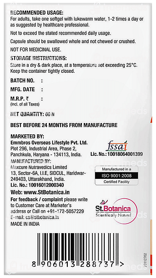 St Botanica Salmon Fish Oil 1000 MG Softgels Capsule 60