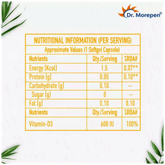 Dr Morepen Vitamin D3 Capsule 60 Dr Morepen Vitamin D3 Capsule 60