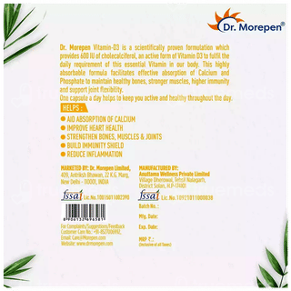 Dr Morepen Vitamin D3 Capsule 60