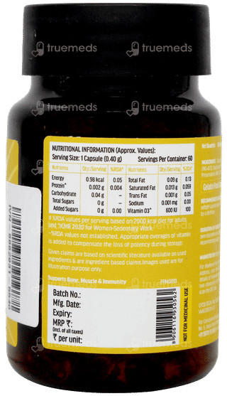 Healthkart Hk Vitals Vitamin D3 600iu Capsule 60