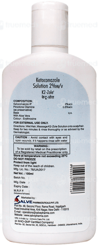 K2 Zole Solution 100Ml