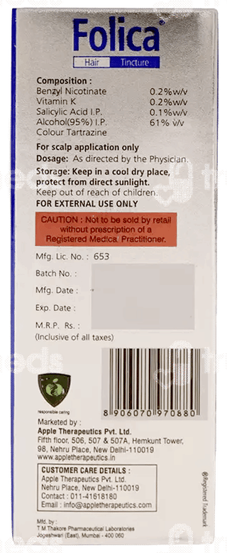 Folica Hair Tincture 100Ml