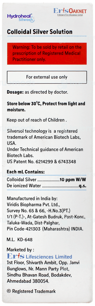 Hydroheal Silwash Solution 60ml