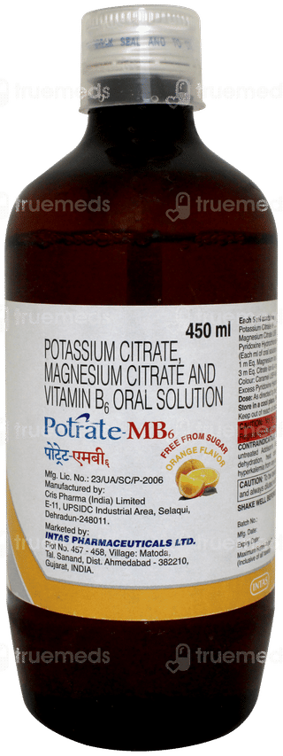 Potrate Mb6 Orange Flavour Free From Sugar Solution 450ml