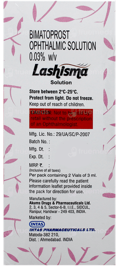 Lashisma Ophthalmic Solution 3Ml Lashisma Ophthalmic Solution 3Ml