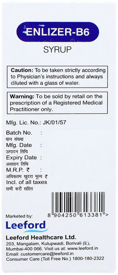 Enlizer B6 Pineapple Flavour Syrup 100ml