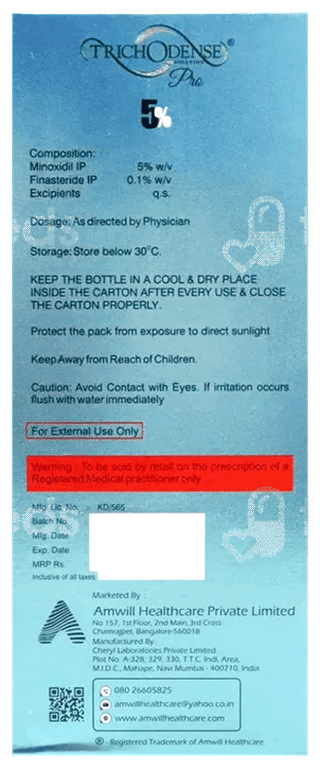 Trichodense Pro 5% Alcohol Free Solution 60Ml