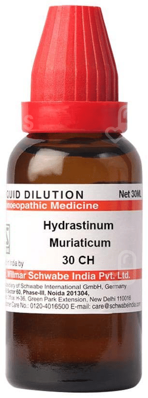 Dr Willmar Schwabe India Hydrastinum Muriaticum Dilution 30 Ch Solution 30 Ml