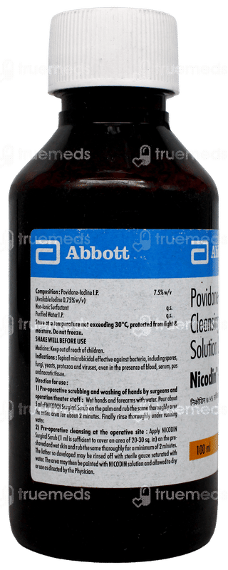 Nicodin 7.5% Surgical Scrub Solution 100 Ml