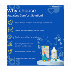 Aqualens Comfort Solution 500Ml With Lens Case Free