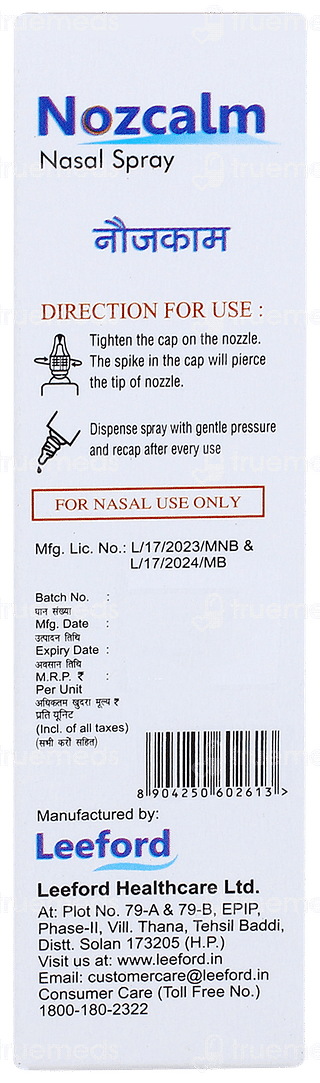 Nozcalm Nasal Spray 20ml