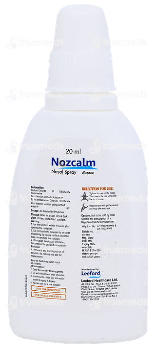 Nozcalm Nasal Spray 20ml