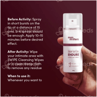 Man Matters Endure Long Last Spray Strawberry Flavour 20 Gm