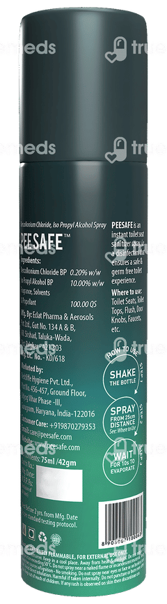 Pee Safe Toilet Seat Sanitizer Spray Mint 75 ML