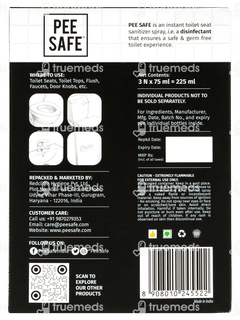 Pee Safe Toilet Seat Sanitizer Spray Mint Lavender Floral 3 Bottle Of 75 ML