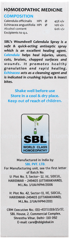 Sbl Woundwell Calendula Spray 50Ml