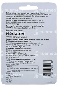 Spraymintt Icymint Mouth Freshener Spray 15gm Spraymintt Icymint Mouth Freshener Spray 15gm