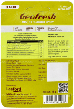 Geofresh Elaichi Flavour Mouth Freshener Spray 15gm