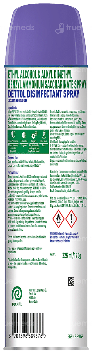 Dettol Orchard Bloom New Multi Surface Disinfectant Spray 225ml