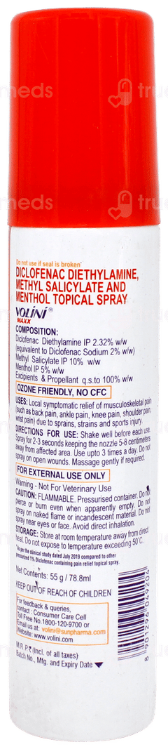 Volini Maxx 3x Faster Pain Relief Spray 55gm