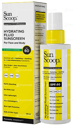 Sun Scoop Hydrating Fluid Spf 60 Pa++++ Face And Body Sunscreen Spray 125ml Sun Scoop Hydrating Fluid Spf 60 Pa++++ Face And Body Sunscreen Spray 125ml