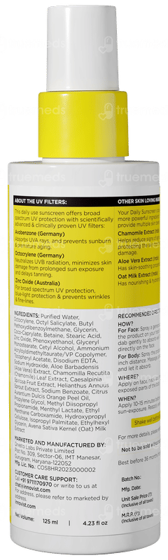 Sun Scoop Hydrating Fluid Spf 60 Pa++++ Face And Body Sunscreen Spray 125ml