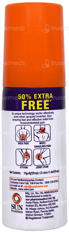 Volini Pain Relief Spray 15gm + 8gm Free