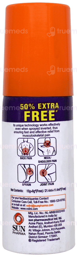 Volini Pain Relief Spray 15gm + 8gm Free
