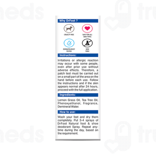 Dr Foot Natural Foot & Shoe Deodorant Spray 100ml