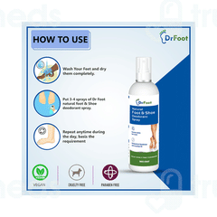 Dr Foot Natural Foot & Shoe Deodorant Spray 100ml