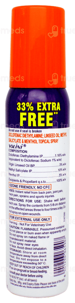 Volini Pain Relief Spray 60gm + 20gm Free